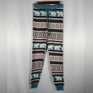 American Eagle Polar Bear Winter Cozy Knit Lounge Pants NWT Fair Isle Soft Small